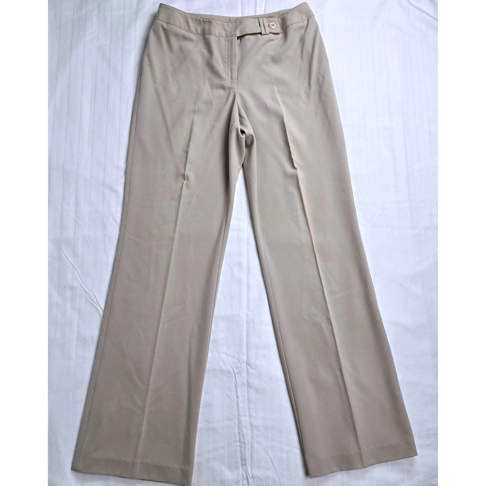 Worthington Stretch Dress Pants Womens 10T Tall Beige Tan Straight Leg Trousers - Picture 3 of 13